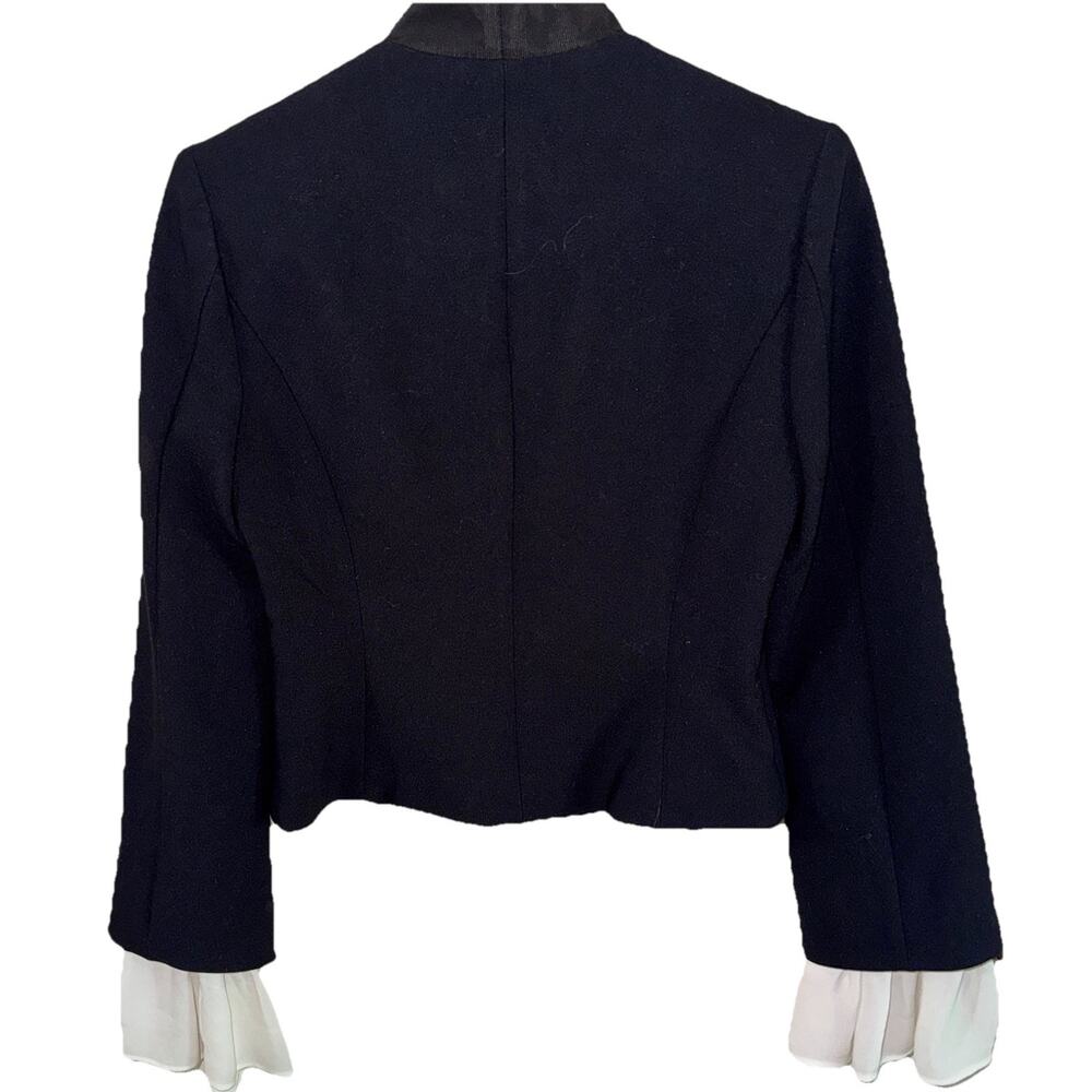 Cinq a Sept Cropped Blazer Black Ivory Size 2 - Picture 3 of 8